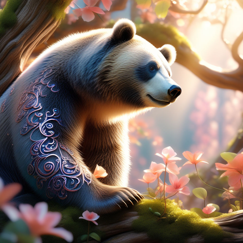 Cute panda in forest Planung with a Koala bear - Playground