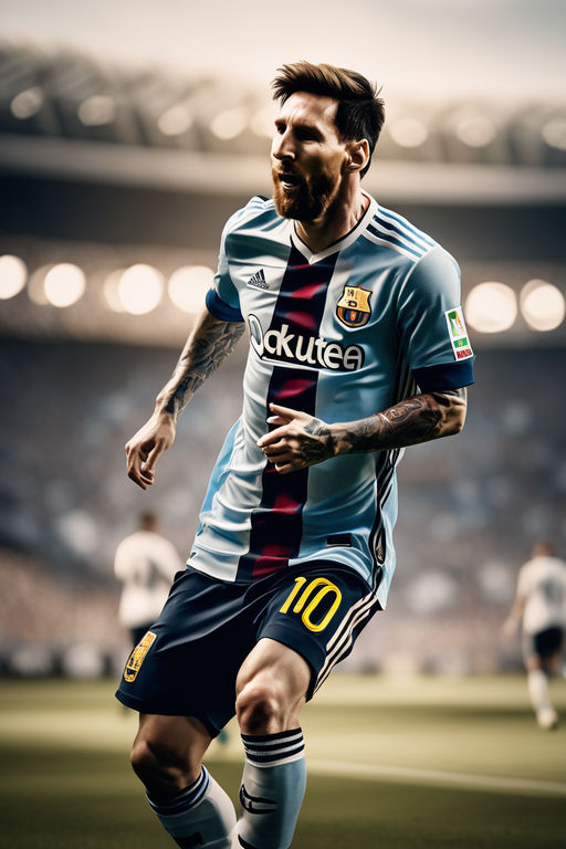 Lionel Messi Barca Jersey Photorealistic Thermal Print 