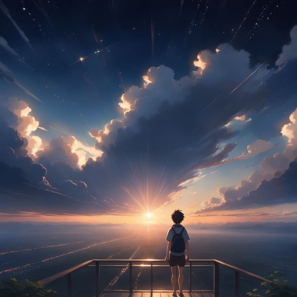 HD wallpaper: body of water, your name, sky, stars, kimi no na wa, lights,  Anime