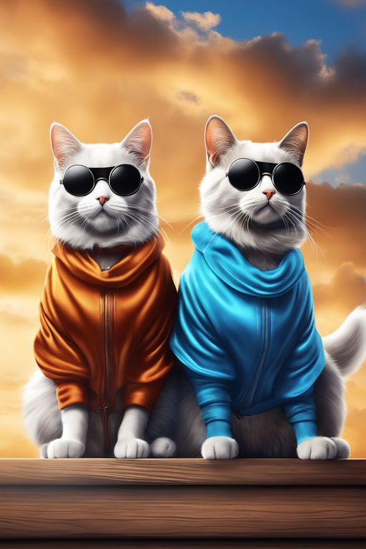 two cats wearing sunglasses