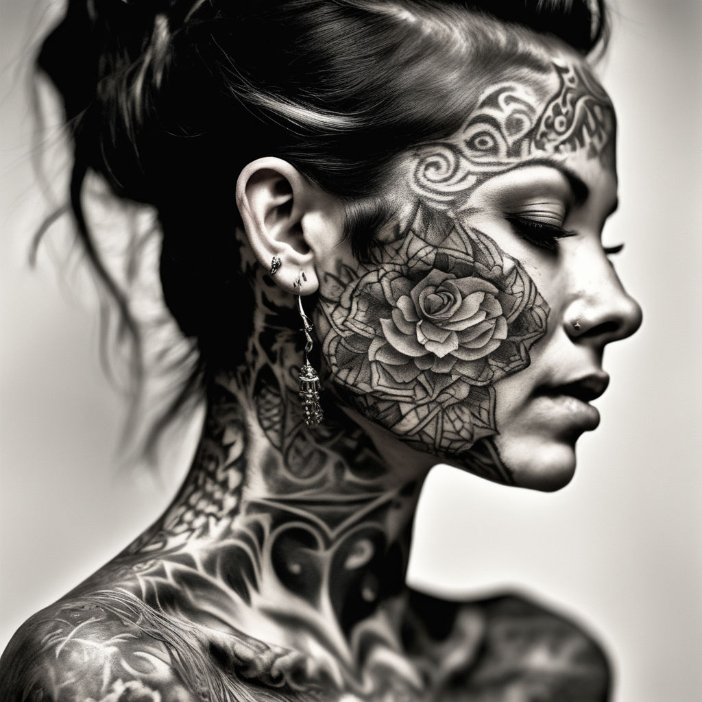 Realistic Female Face Tattoo by Enoki Soju by enokisoju on DeviantArt
