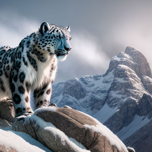 Premium AI Image  Regal snow leopard camouflaged in the mountains wallpaper  for the phone