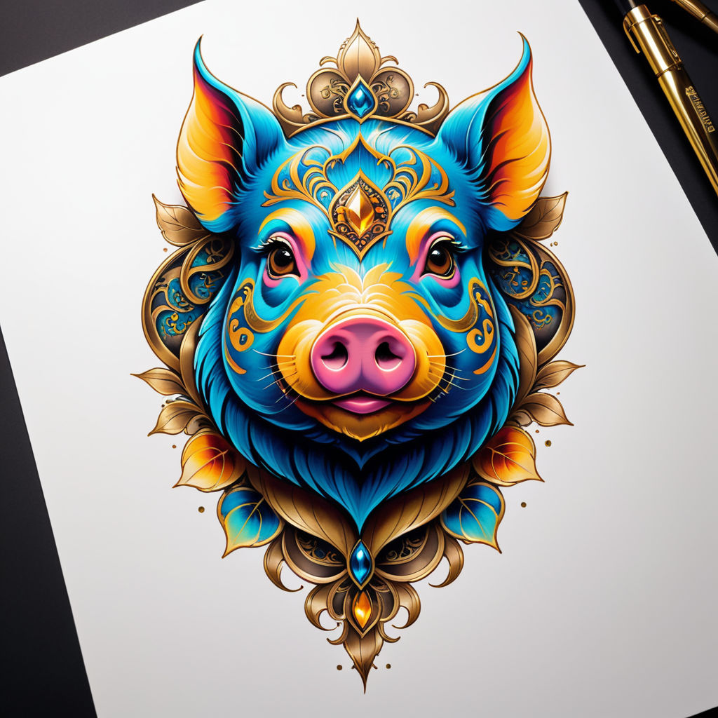 Fun pig tattoo by @benhameen, hit him up to book future appointments or to  buy prints or originals!!! . . . #pig #pigtattoo #pigs #piggy ... |  Instagram