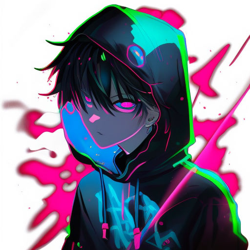 cool anime boy with hoodie