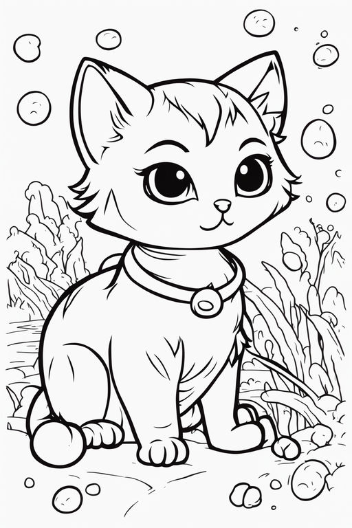 Easy How to Draw a Folk Art Cat Tutorial & Folk Art Coloring Page