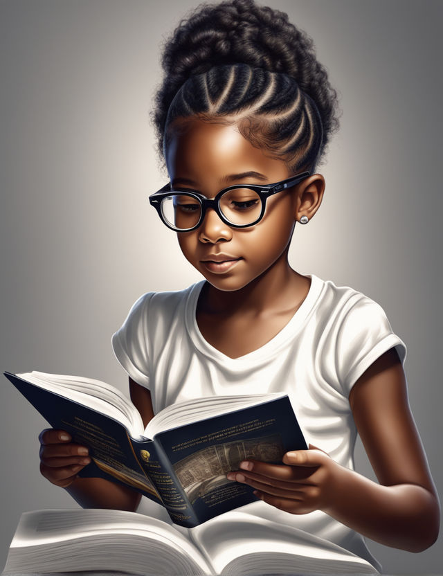 black girl reading a book