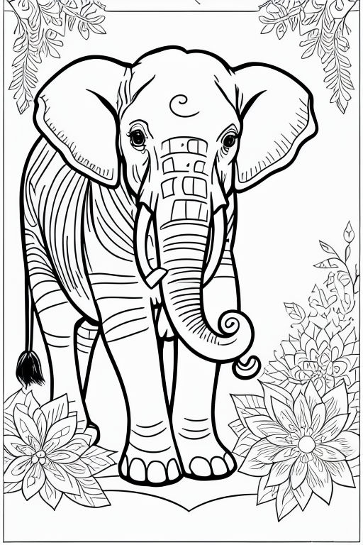 Elephant Pencil Case Coloring Page