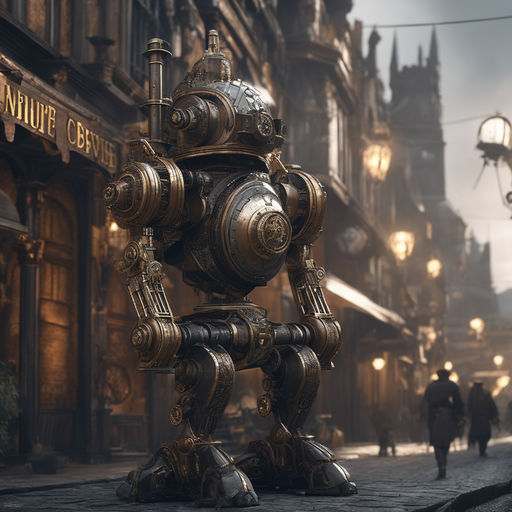 steampunk clockwork robot