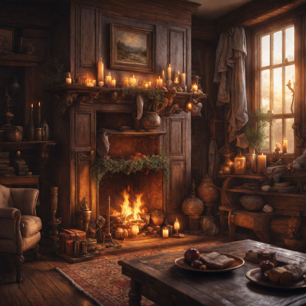 Perfectly Cozy Fireplace Art