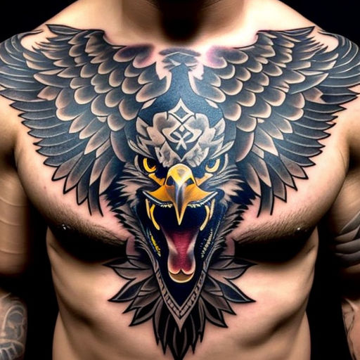 eagle chest tattoo outline