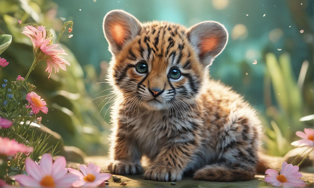 adorable happy small baby tiger cub - Playground