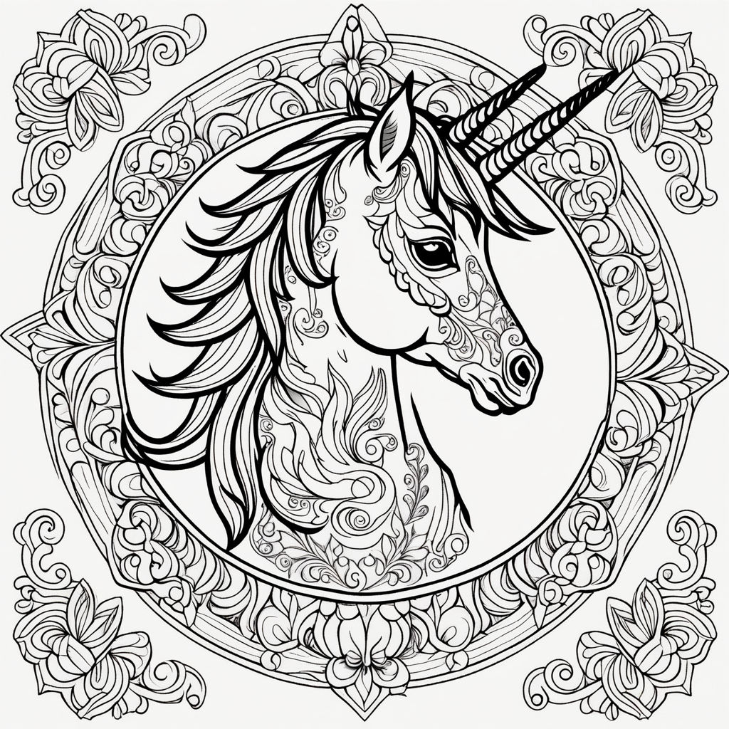 O unicórnio realista - Unicórnios - Coloring Pages for Adults