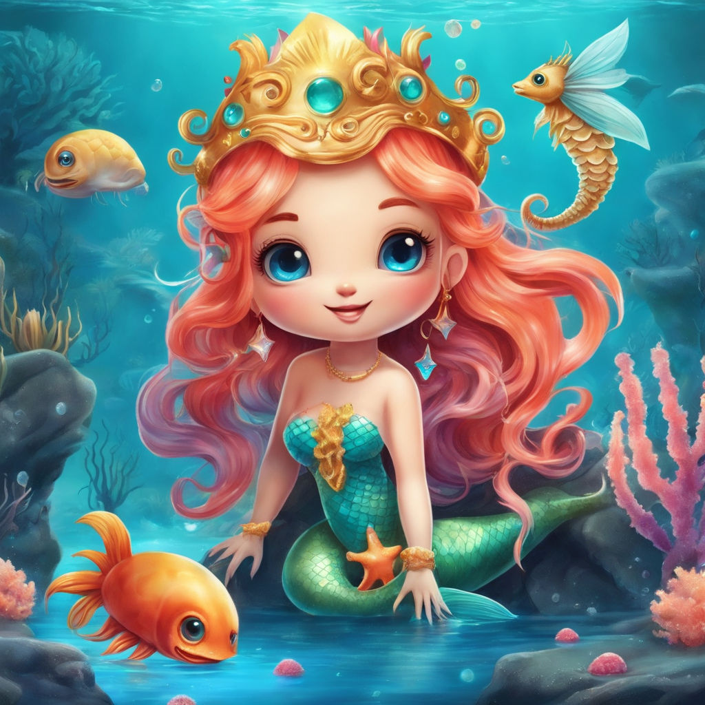 kawaii, cute, mermaid, anime Character Design, Unrea