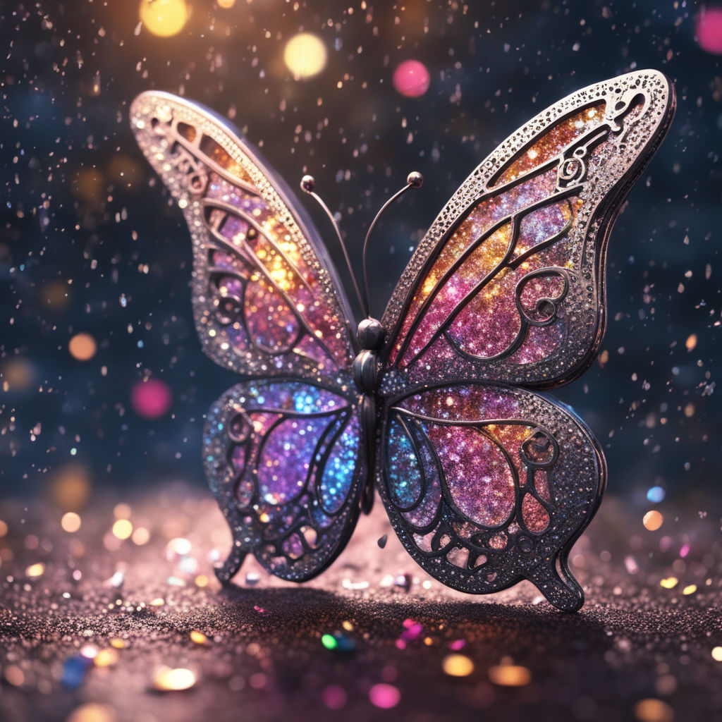 glitter butterfly animation