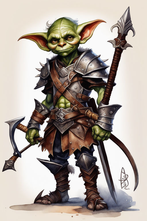 Goblinoid Chieftain in Primal Armor Staring Menacingly at Viewer · Creative  Fabrica