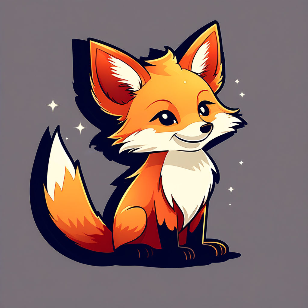 Smiling Cartoon Fox Sticker