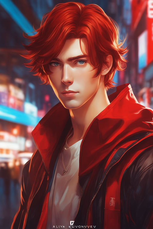 Red haired guy - Loli Yuki - Paintings & Prints, People & Figures,  Animation, Anime, & Comics, Anime - ArtPal