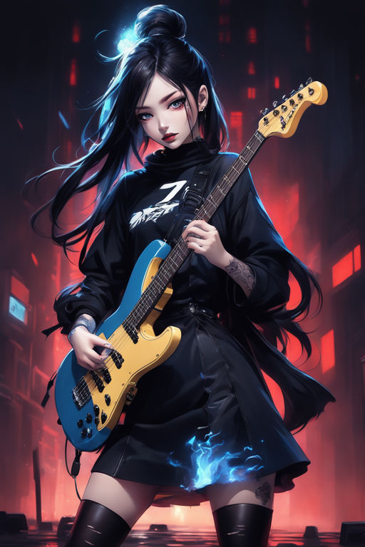 anime rocker, ombre hair, austrian, pale skin, fullb... | OpenArt