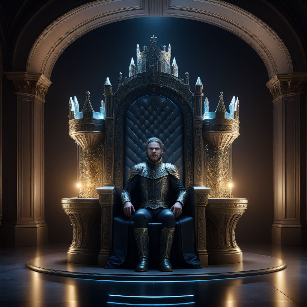 Premium AI Image  A dark fantasy art style image of a king sitting on a  throne.