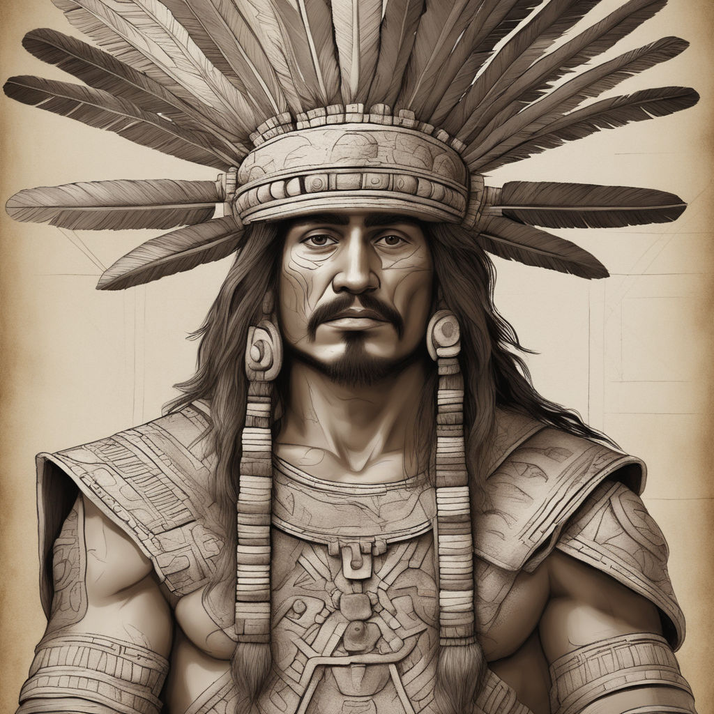 aztec warrior pencil drawings