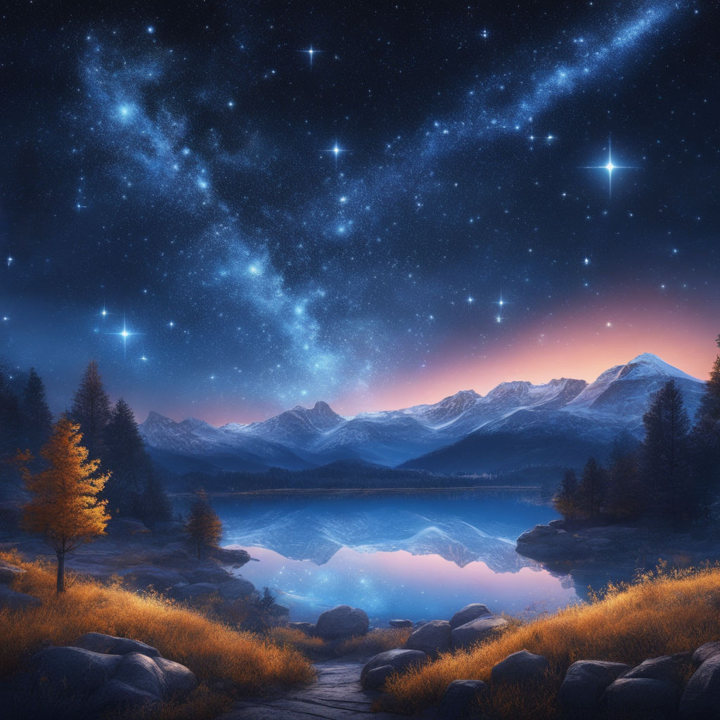 A highly detailed sketch. A beautiful night summer landscape