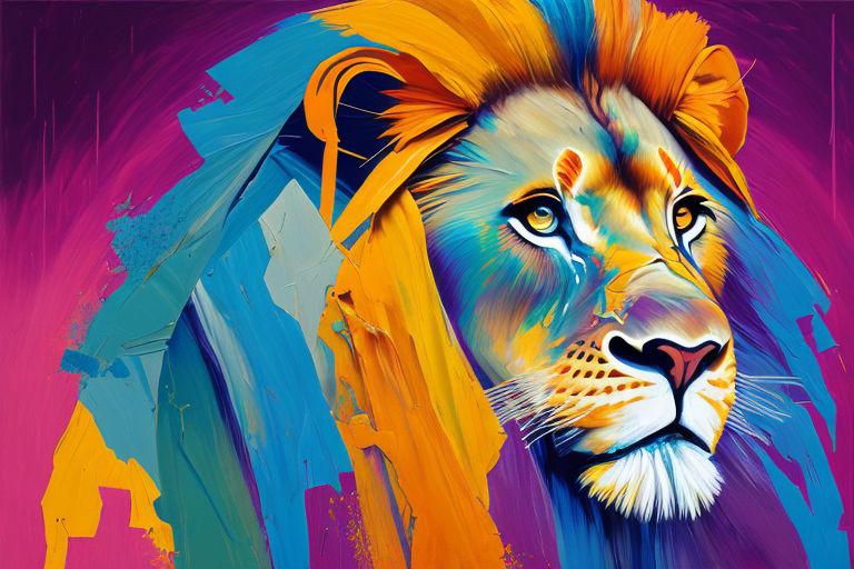 famous lion head painting