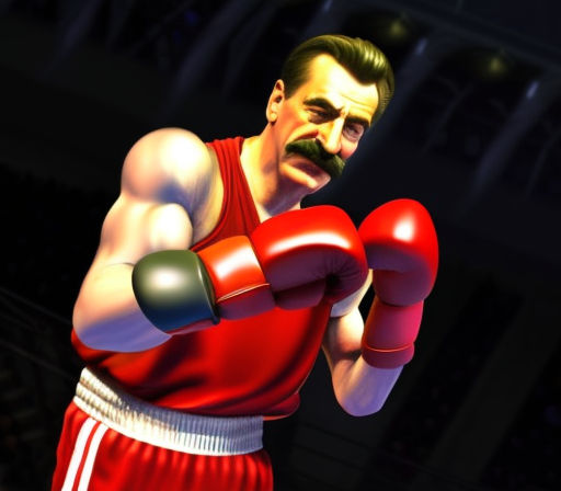 Stalin in the pose of a boxer - Playground