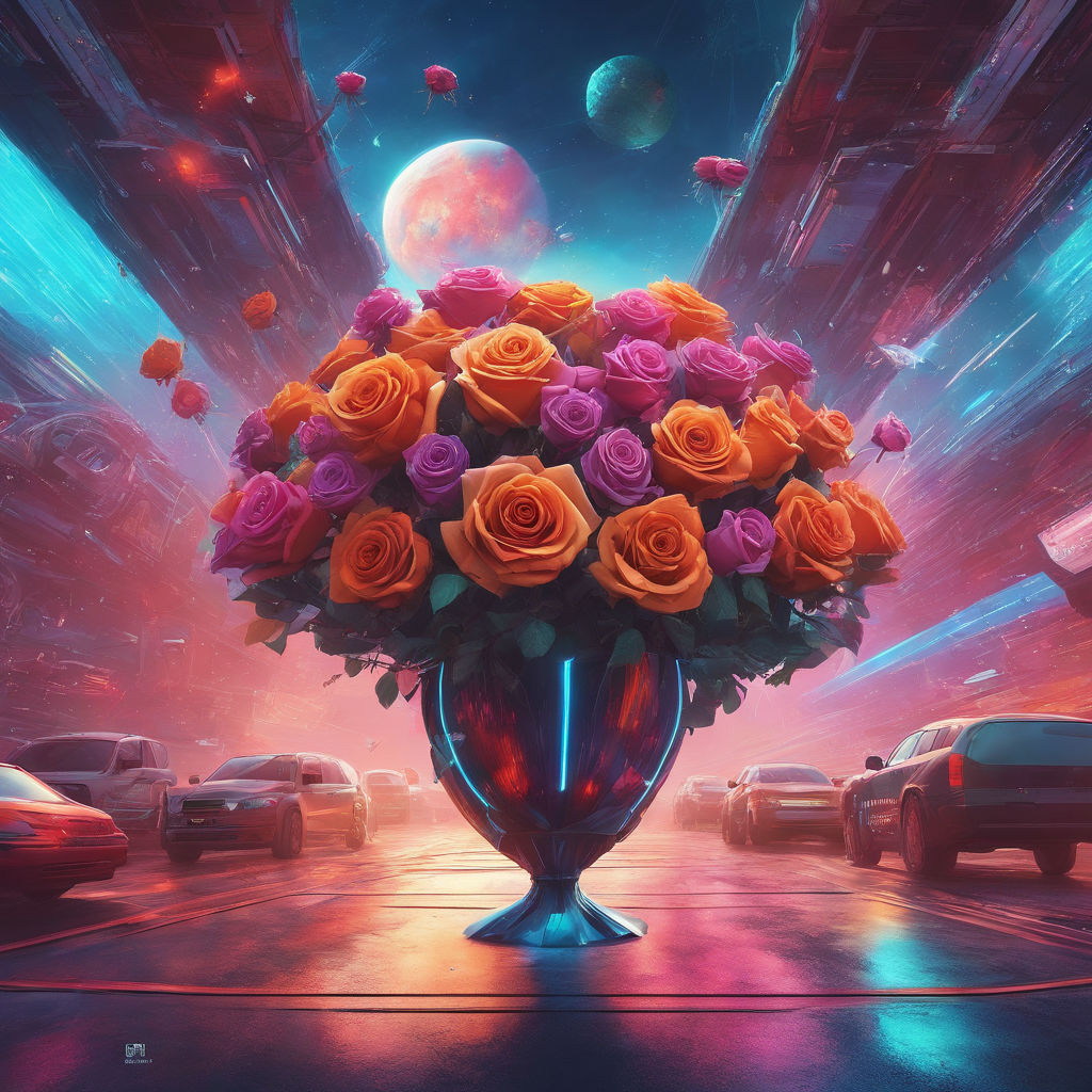 neon roses wallpaper