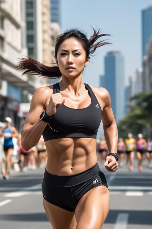asian woman athlete in great shape - Playground