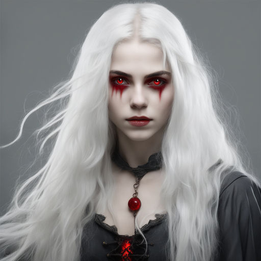 anime vampire girl with white hair