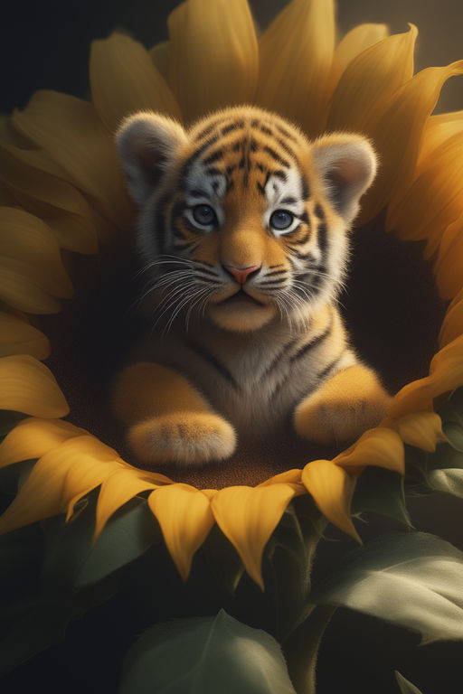 adorable cutie baby tiger with huge eyes acrtoon, hyperealistic, kawaii,  watercolor, savanah background - AI Generated Artwork - NightCafe Creator