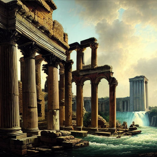 roman ruins painting