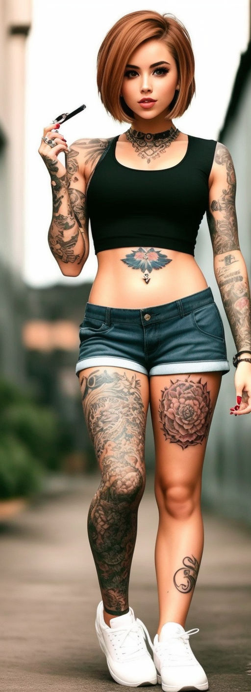 100+] Tattoo Girl Pictures | Wallpapers.com