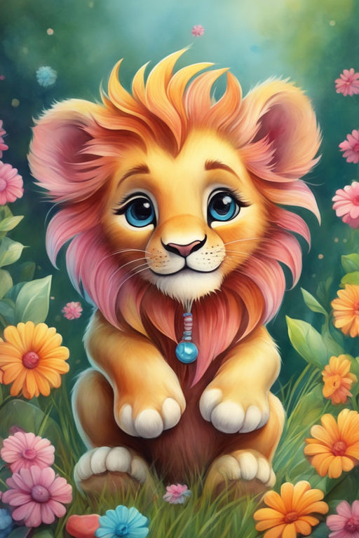 baby lion cartoon drawing