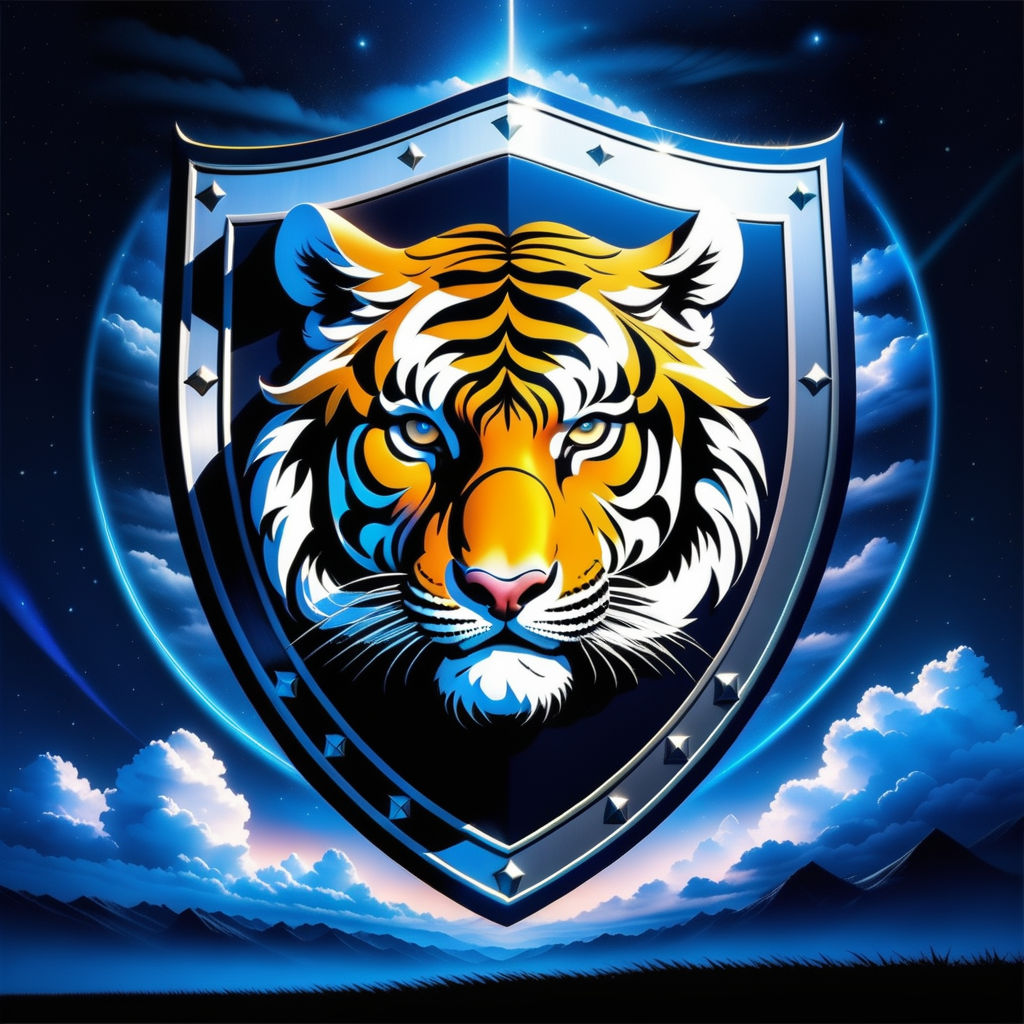 Premium Vector | Blue tiger e-sport logo template