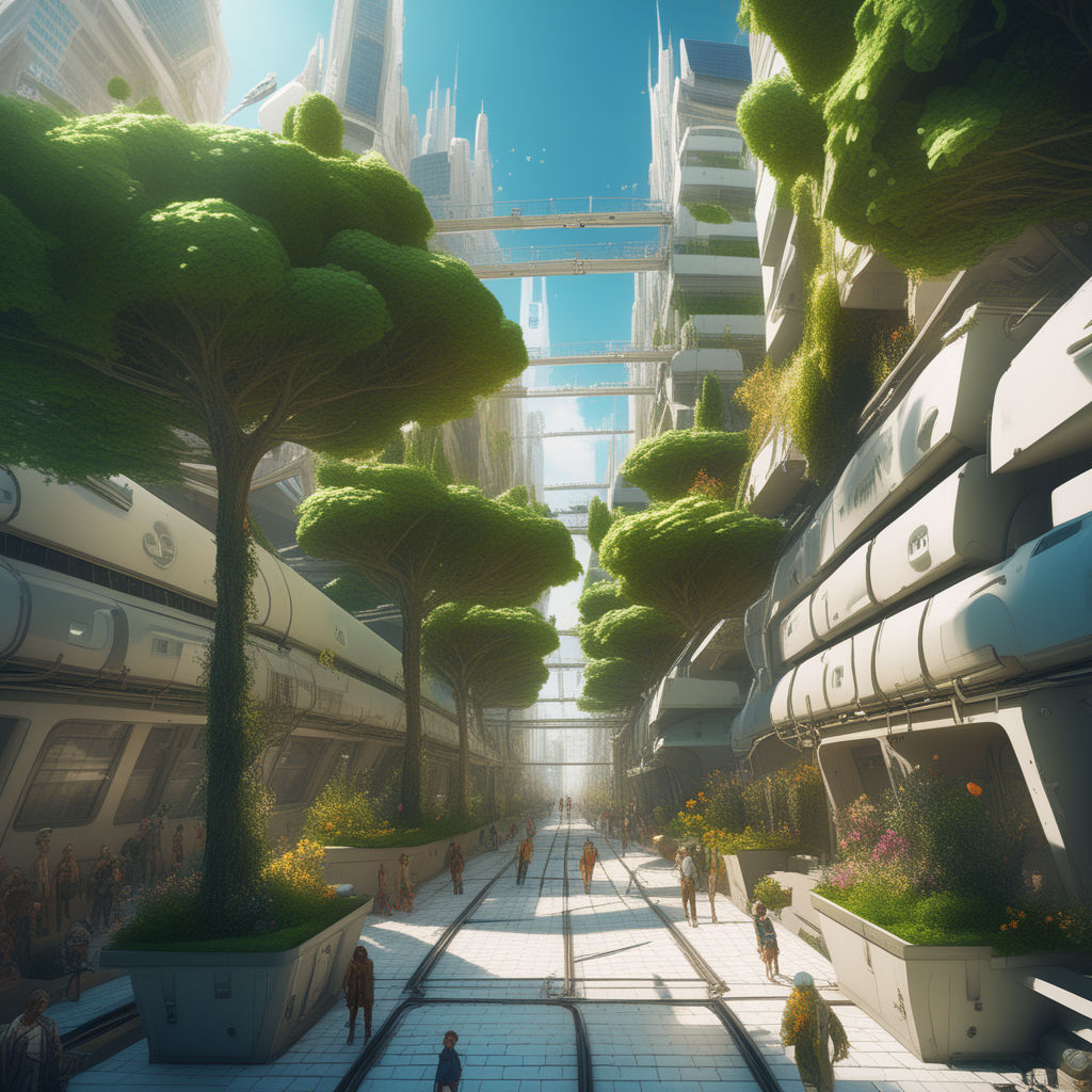 organic solarpunk art nouveau city - Playground