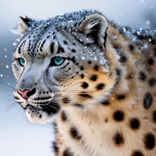 snow leopard with blue eyes wallpaper