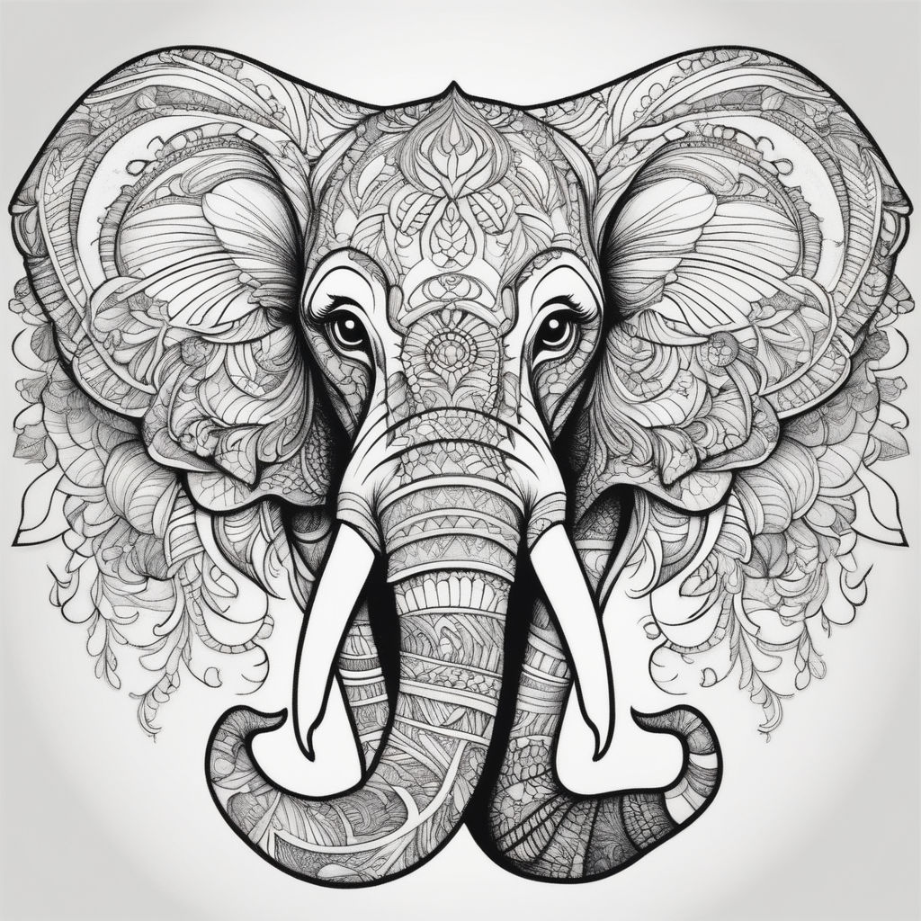 Elephant head colored Royalty Free Vector Image