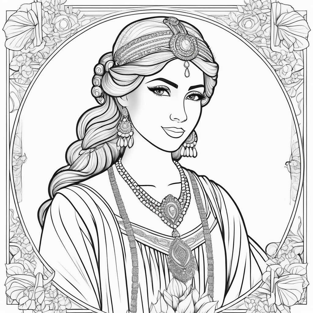 realistic indian coloring page