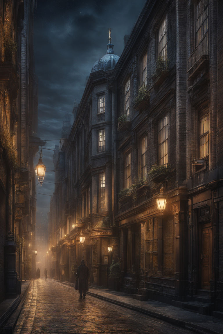 victorian london street night