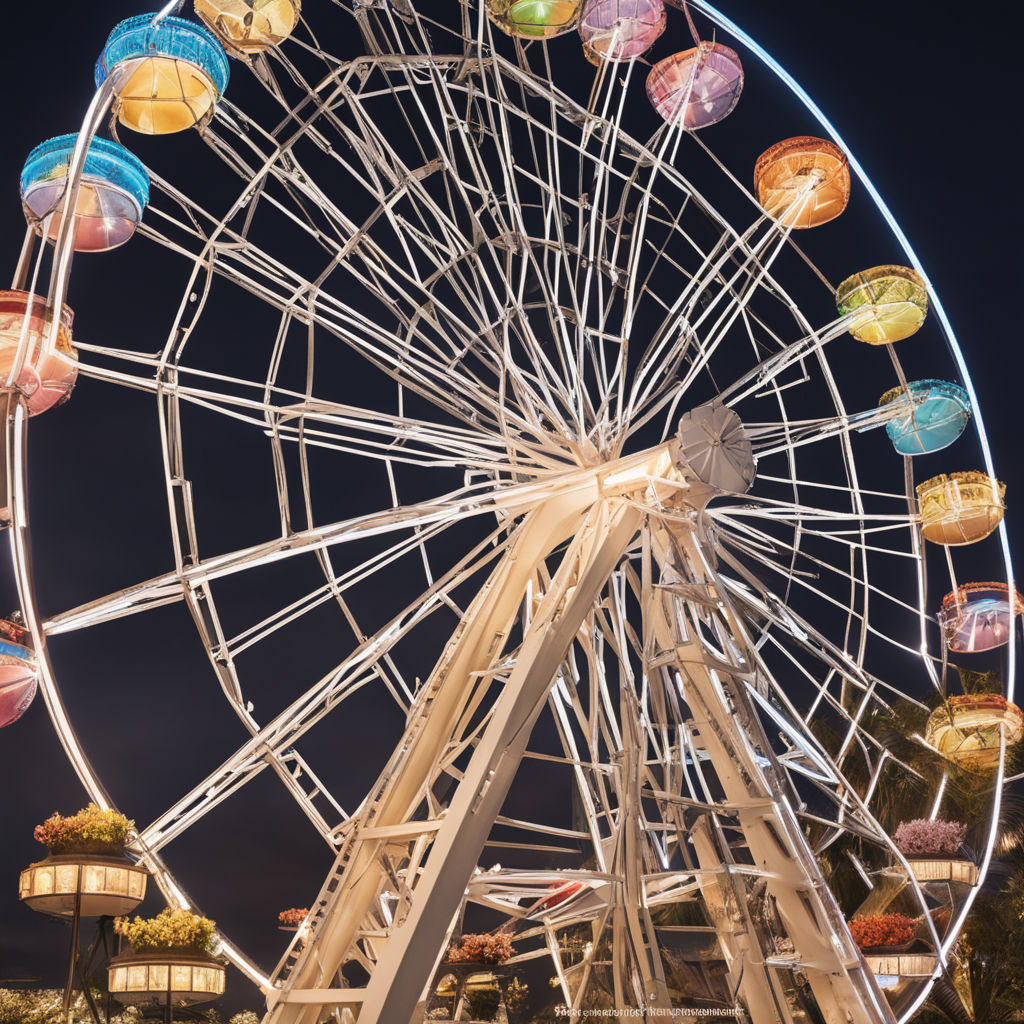 ferris wheel at the end of a fishing pier far away - Playground