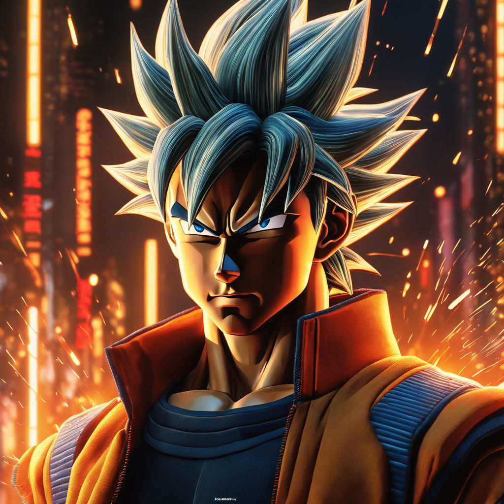 Download wallpapers 4k, Golden Goku, grunge art, 3D art, Dragon