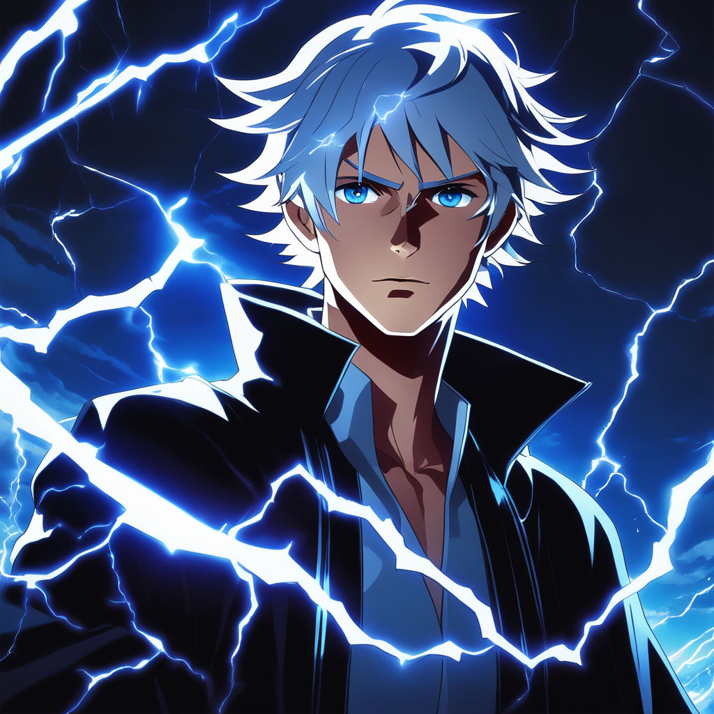 Anime boy with electric powers