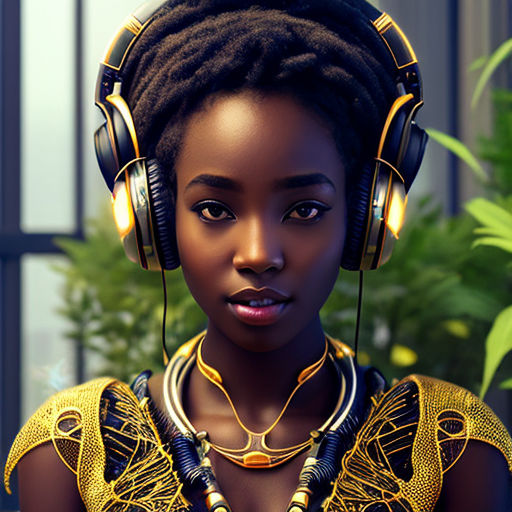 black woman listening to music