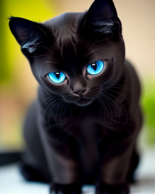 cute baby black panther with blue eyes