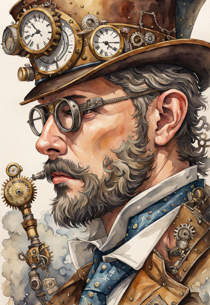 Steampunk Coffee Butler, an art print by M. C. Matz - INPRNT