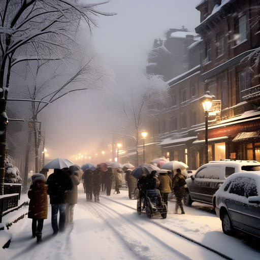 Winter Night with Heavy Snowfall