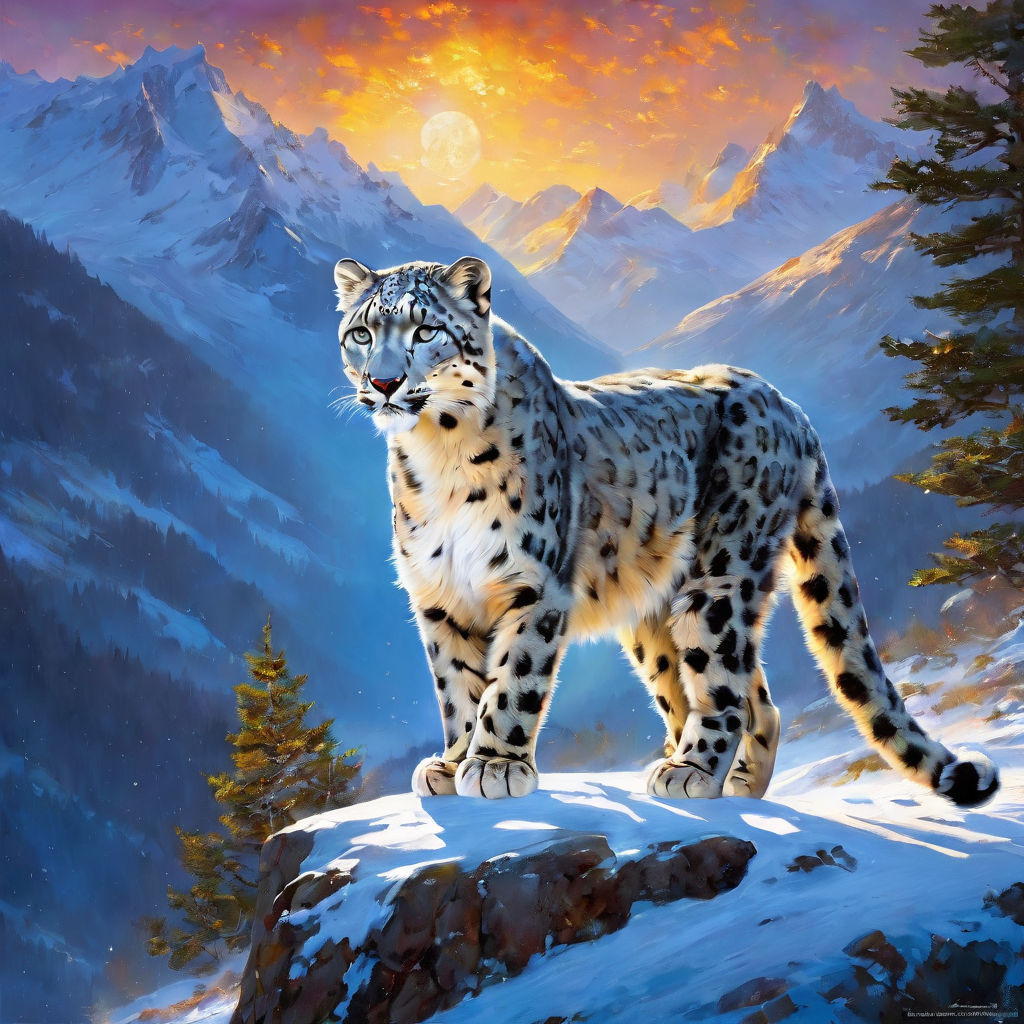 Snow Leopard Serenity: Capturing Expressive Elegance with