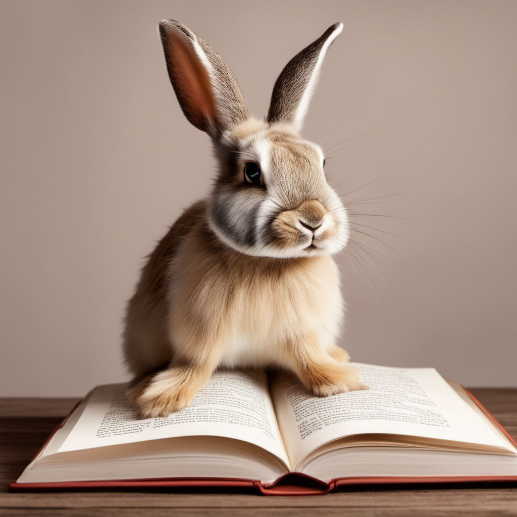 bunny reading a book