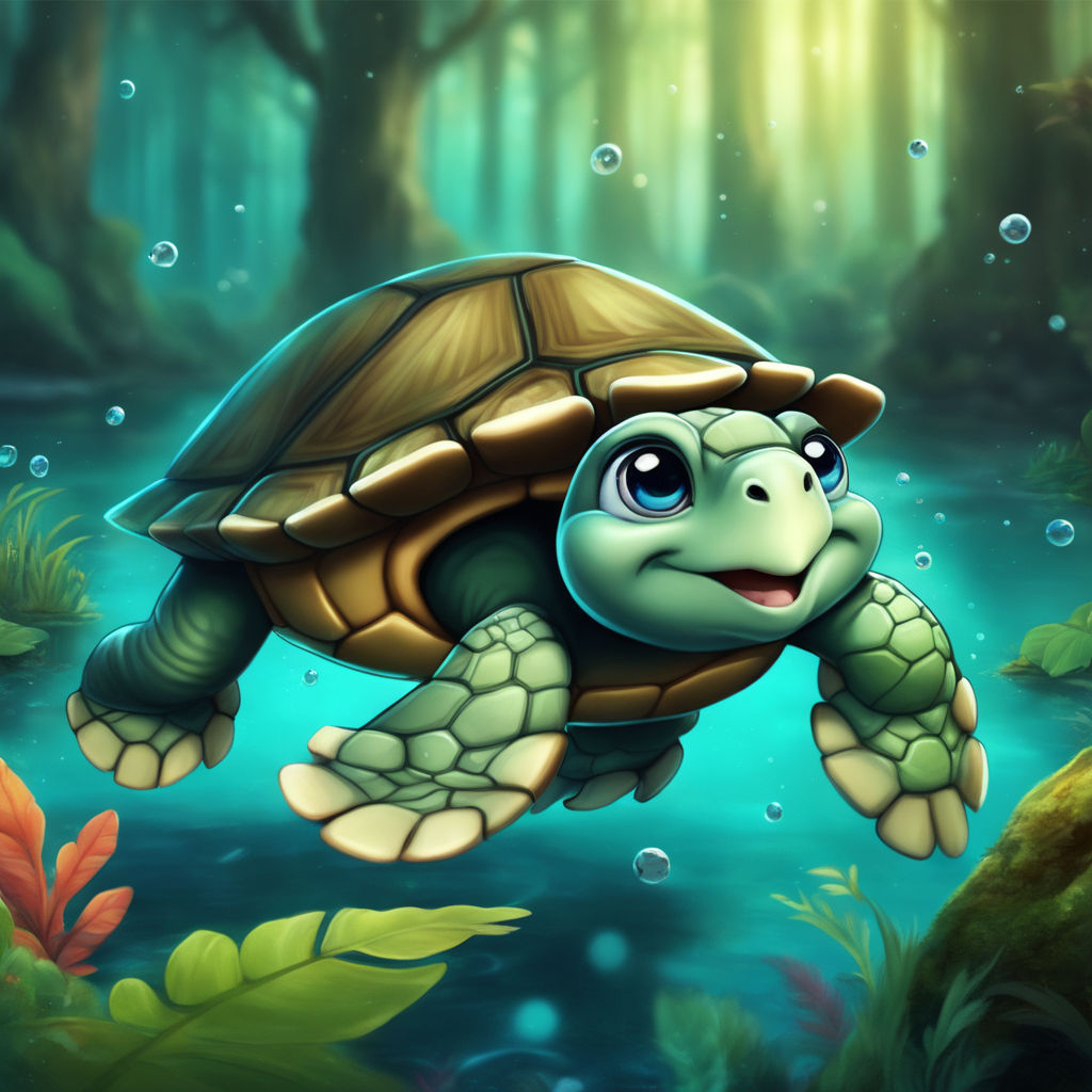 cute cartoon turtles with big eyes